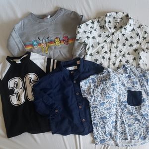 5 PIECE BUNDLE - 12-18 Month Shirts, tees, sweater